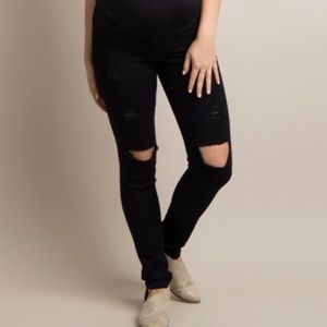 Black jean maternity pants